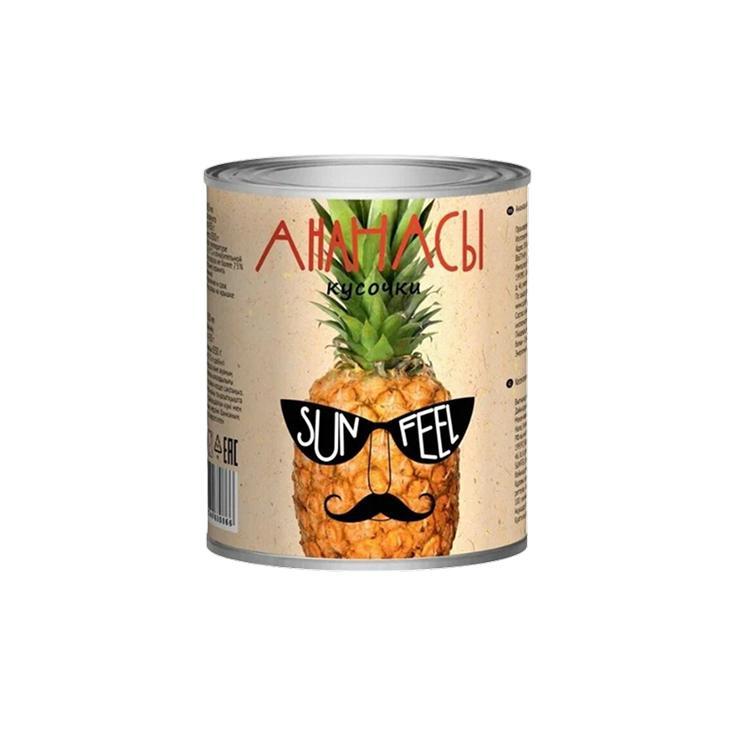 Ананасы SUNFEEL кусочки 3,1 л., ж/б