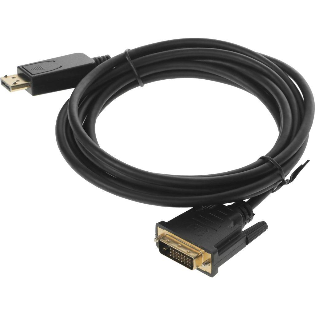 Кабель аудио-видео Buro 1.1v, DisplayPort (m) - DVI-D (Dual Link) (m), 3м, GOLD, черный [bhp dpp_dvi-3]