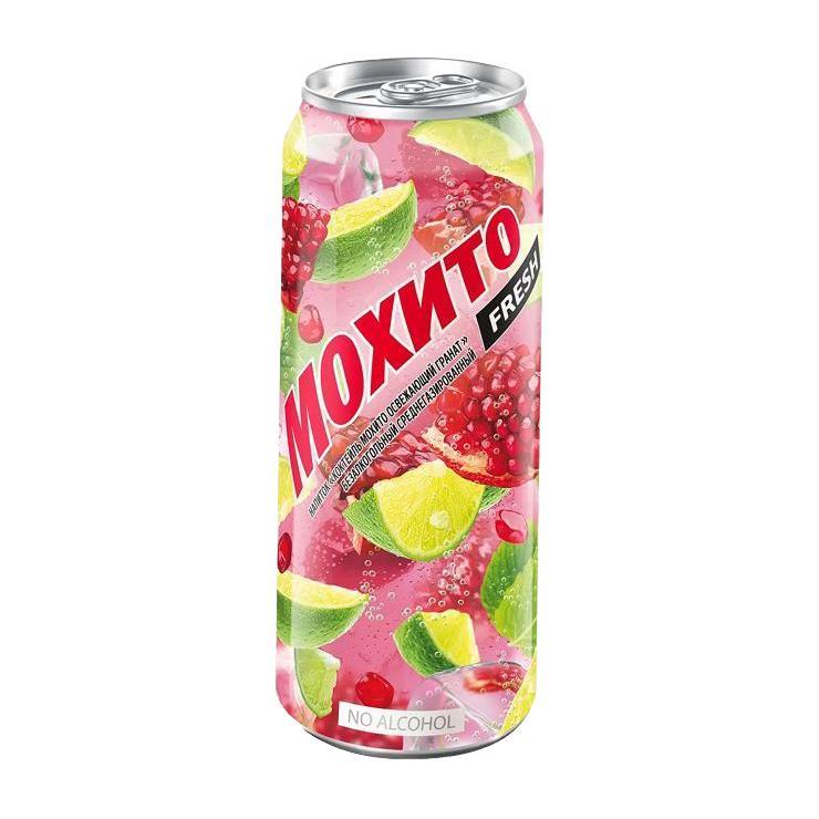 Напиток газированный Очаково Мохито fresh безалкогольный гранат 450 мл., ж/б