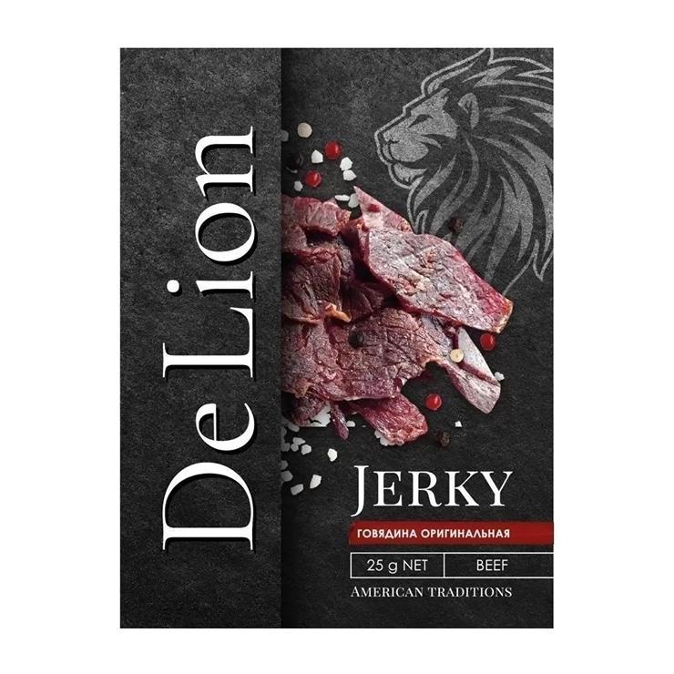 Говядина вяленая DeLion Jerky оригинальная 25 гр., картон