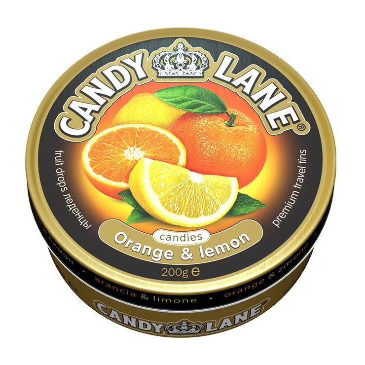 Леденцы Candy Lane Апельсин и лимон 200 гр., ж/б
