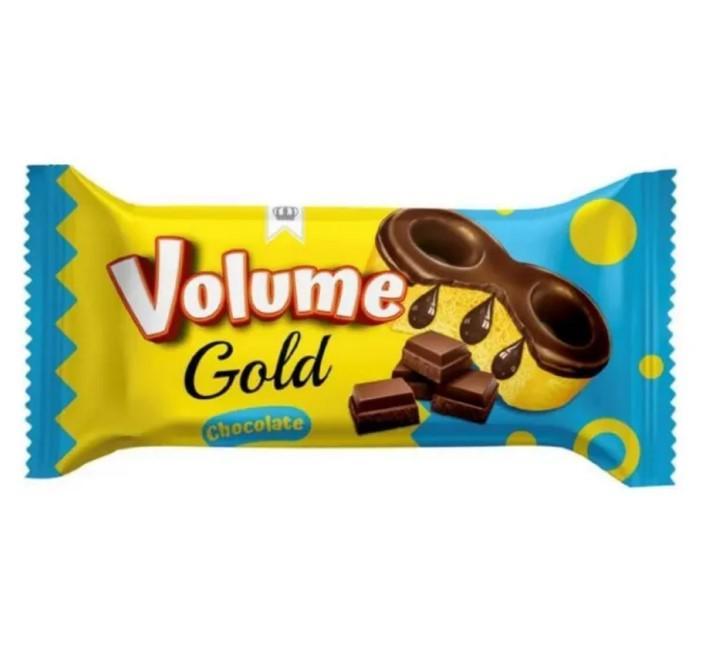 Кекс в какао глазури Volume Gold с шоколадным соусом 45 гр., флоу-пак