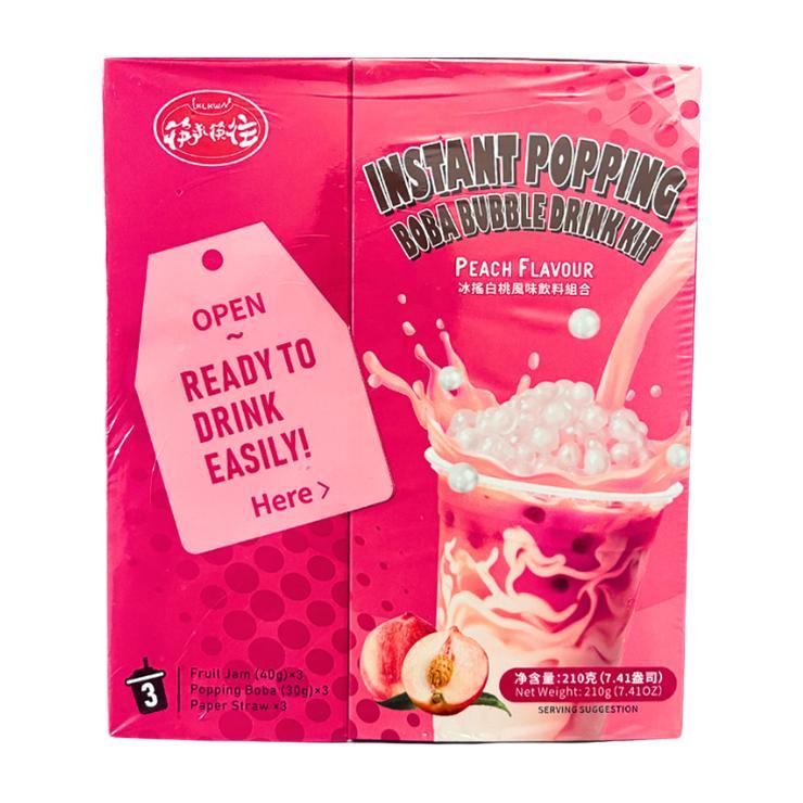 Напиток молочный KLKW bubble tea popping boba bubble kit peach с персиком 210 гр., картон