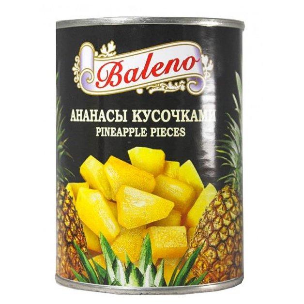 Ананасы Baleno Кусочками в сиропе консервированные 580 мл., ж/б