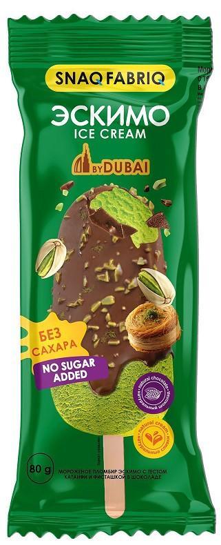 Мороженое эскимо Snaq Fabriq dubai фисташка в шоколаде 80 гр., флоу-пак