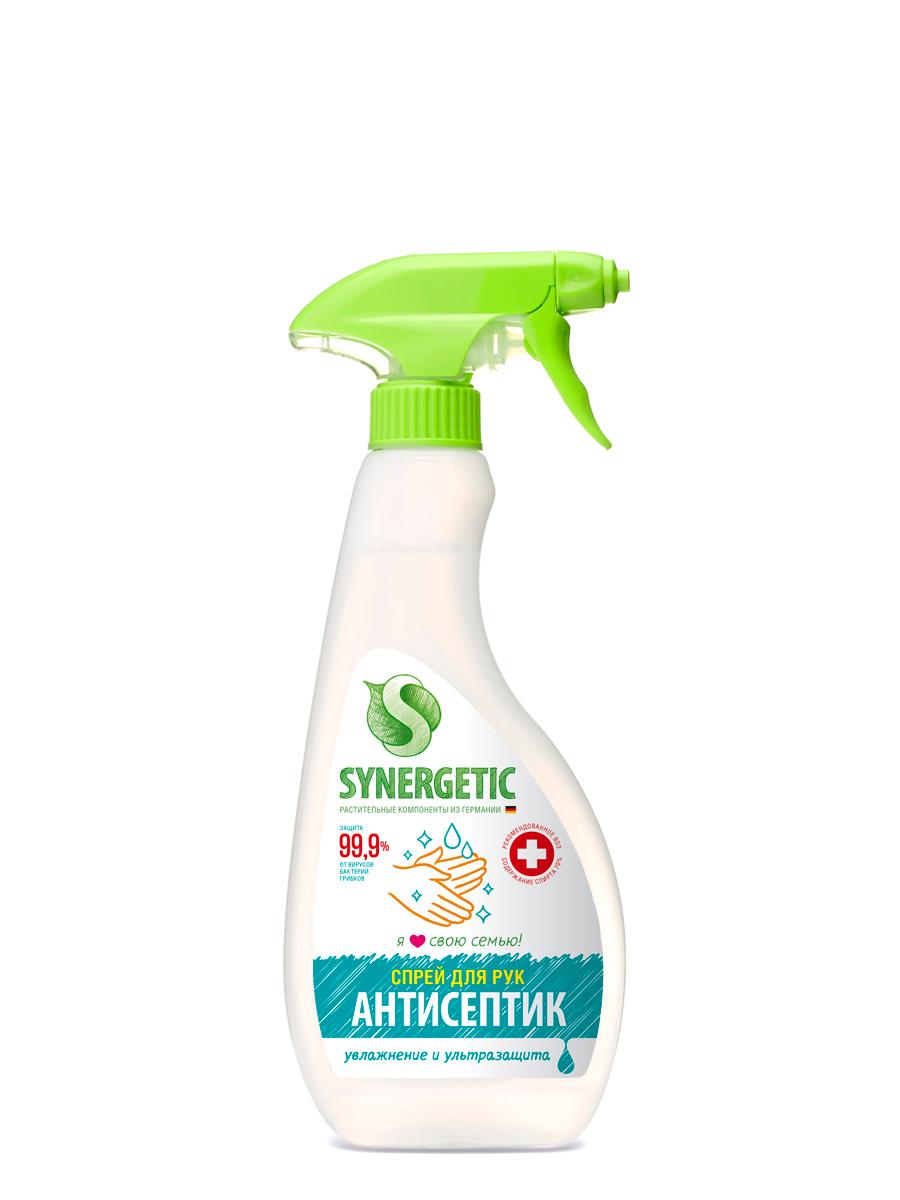 Спрей Антисептик для рук Увлажнение и ультразащита , Synergetic, 500 мл., бутылка с распылителем