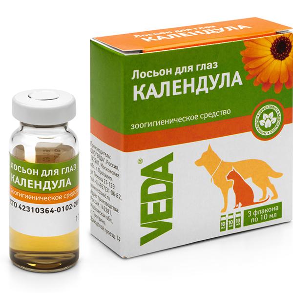 Лосьон для глазн для животных Veda Фитоэлита Календула 10 мл., картон