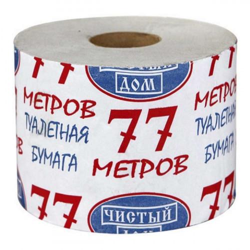 Туалетная бумага 1-слойная тонированная, 77 метров, бумага