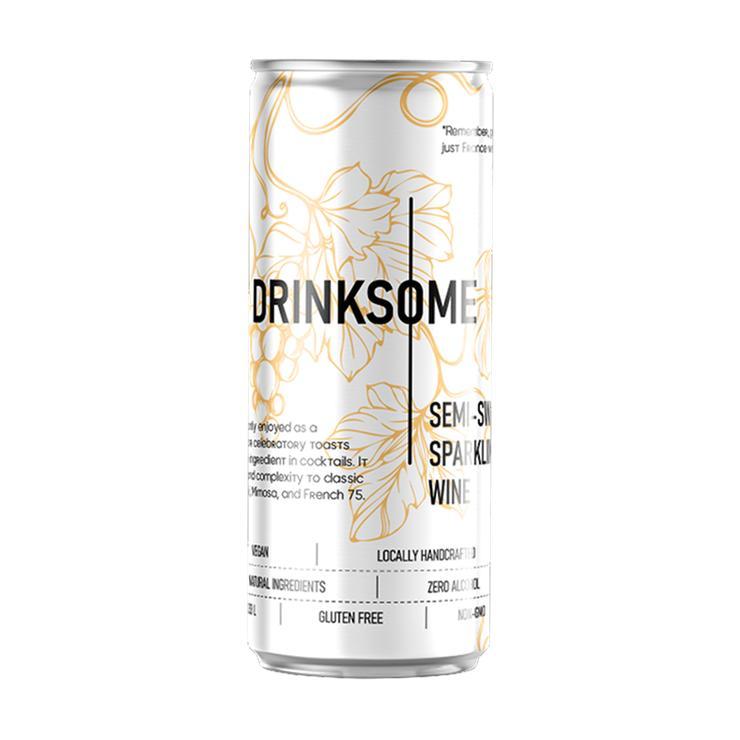 Вино игристое Drinksome Semi-sweet Sparkling безалкогольное 330 мл., ж/б