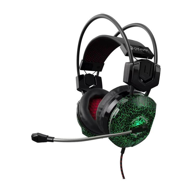 Гарнитура игровая Oklick HS-L500G TOXIC, для компьютера, мониторные, проводные, черный [472656]