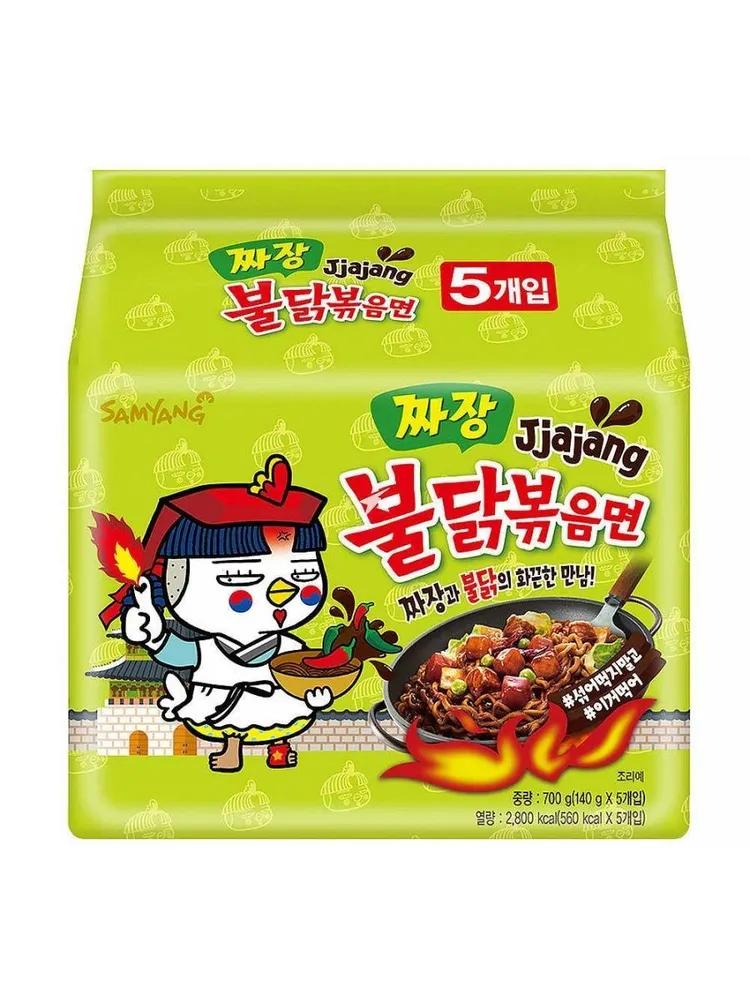Лапша Samyang Чаджанг со вкусом курицы в бобовом соусе 5 шт., 400 гр., флоу-пак