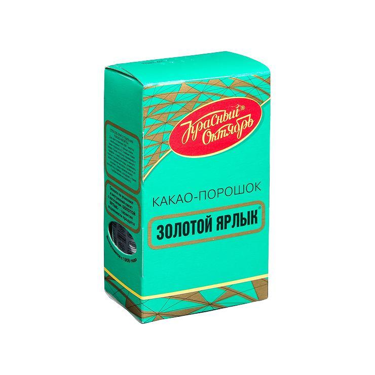 Какао-порошок Красный Октябрь Золотой ярлык 100 гр., картон