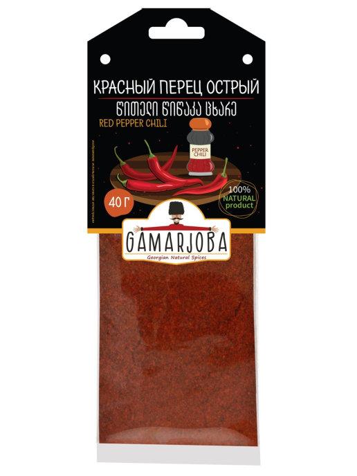 Специи Gamarjoba перец красный молотый 40 гр., флоу-пак