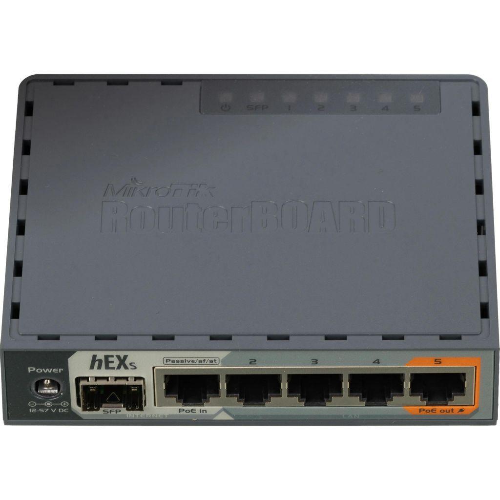 Роутер MIKROTIK hEX S, 4 LAN, 1xUSB, 1xSFP, черный [rb760igs]