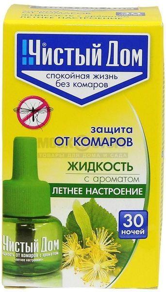 Жидкость от комаров с ароматом Летнее настроение 30 ночей, Чистый дом, 46 гр., картонная коробка