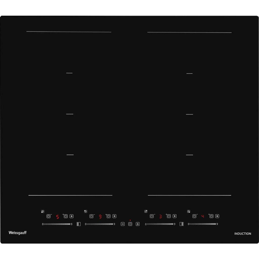 Индукционная варочная поверхность WEISSGAUFF HI 649 Dual Flex, конфорок: 4 шт., стеклокерамика, независимая, черный