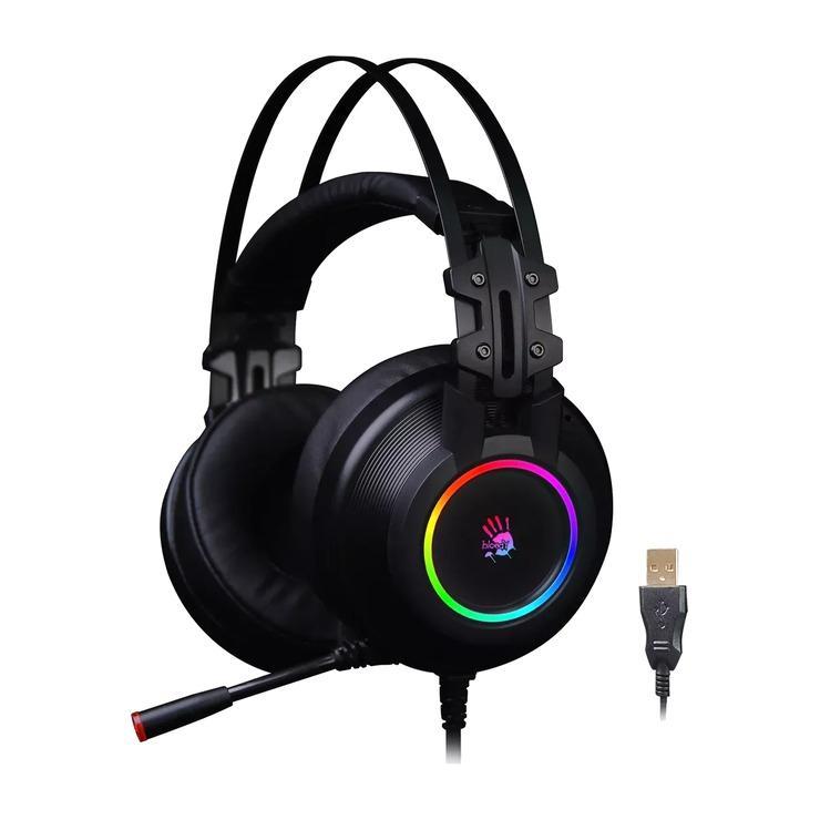Гарнитура игровая A4TECH Bloody G528C, для компьютера, мониторные, проводные, черный