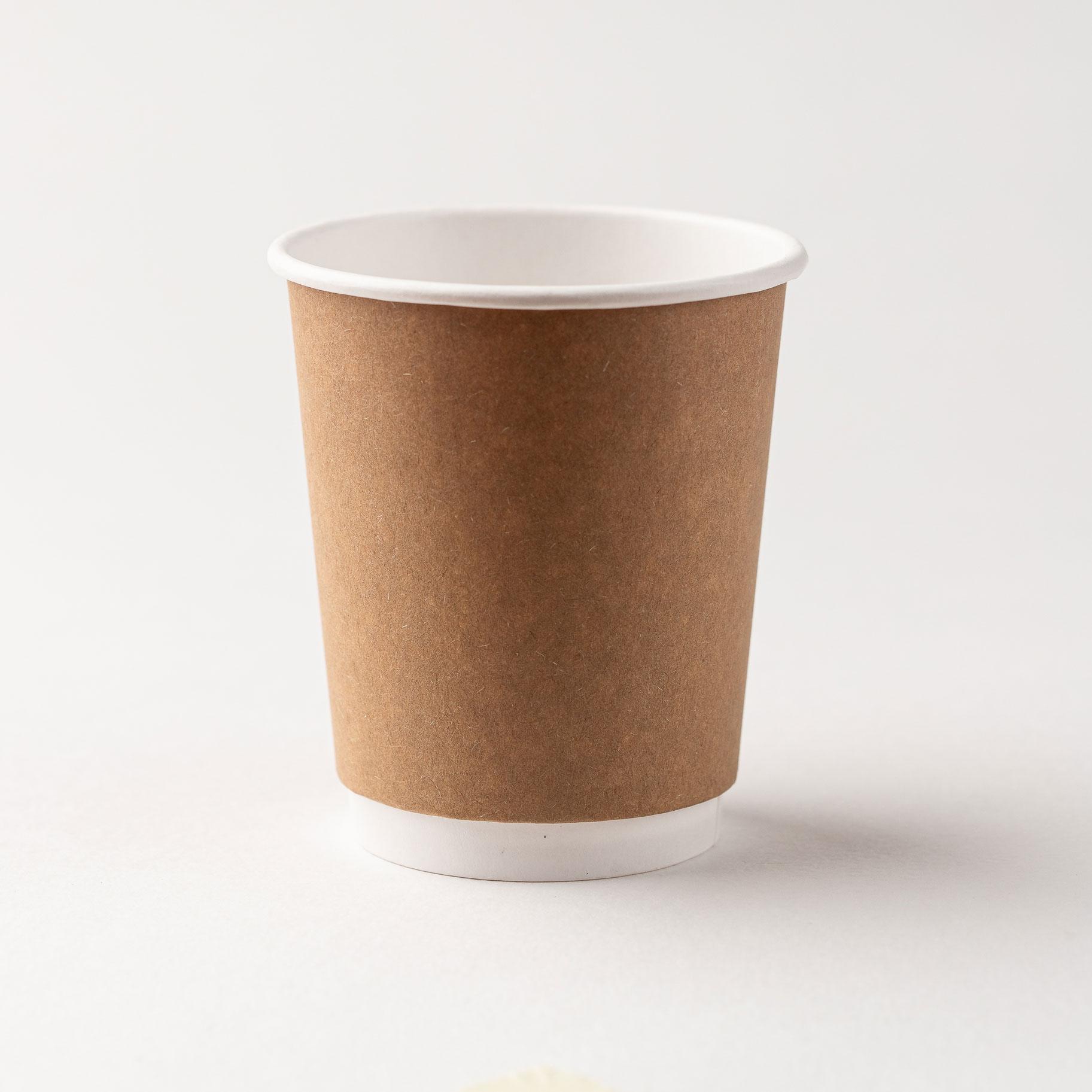 Стаканчики двухслойные Стакан 250 мл (Крафт), 32 шт, UNITY COFFEE, флоу-пак