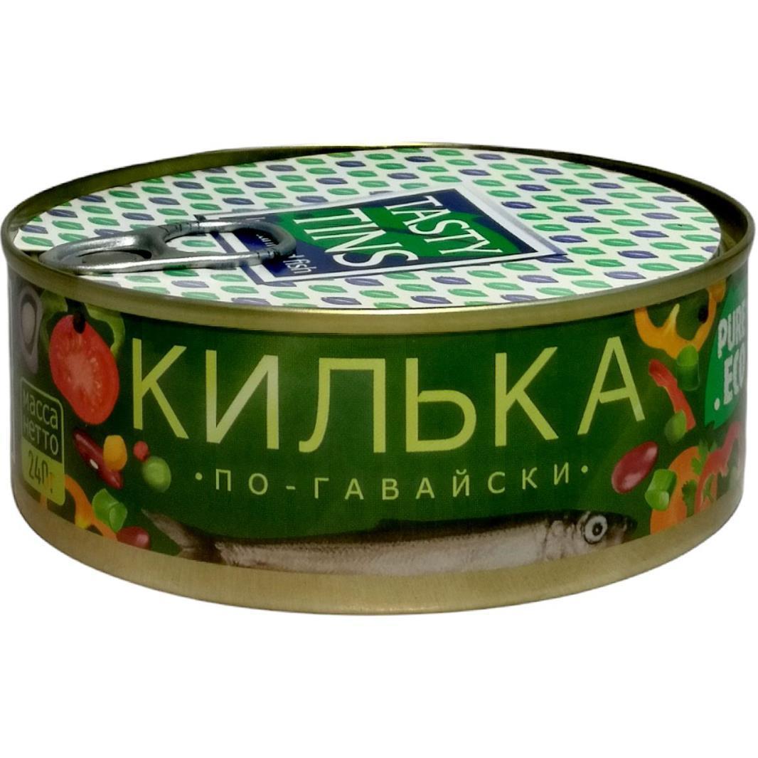 Килька Вкусные консервы обжаренная по гавайски с овощами 240 гр., ж/б