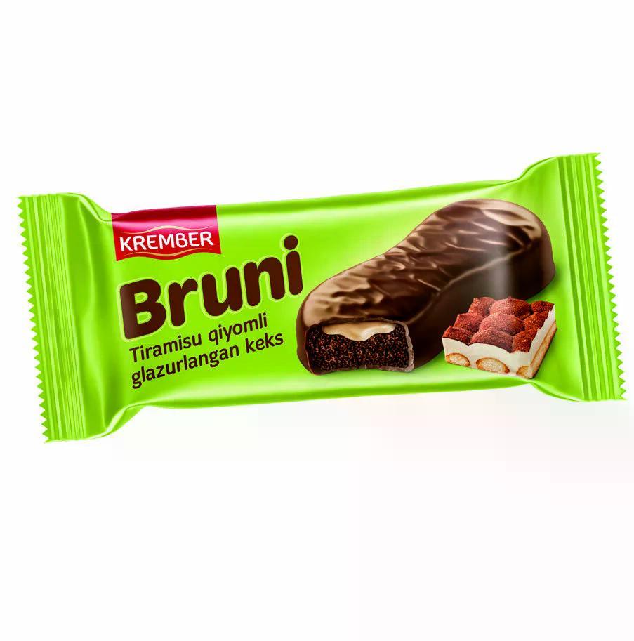 Кекс Krember BRUNI глазированный c начинкой со вкусом тирамису 40 гр., флоу-пак