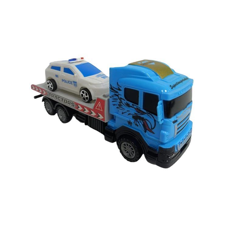 Игрушка автовоз с полицейской машиной инерционный 25х7х9 см., пакет