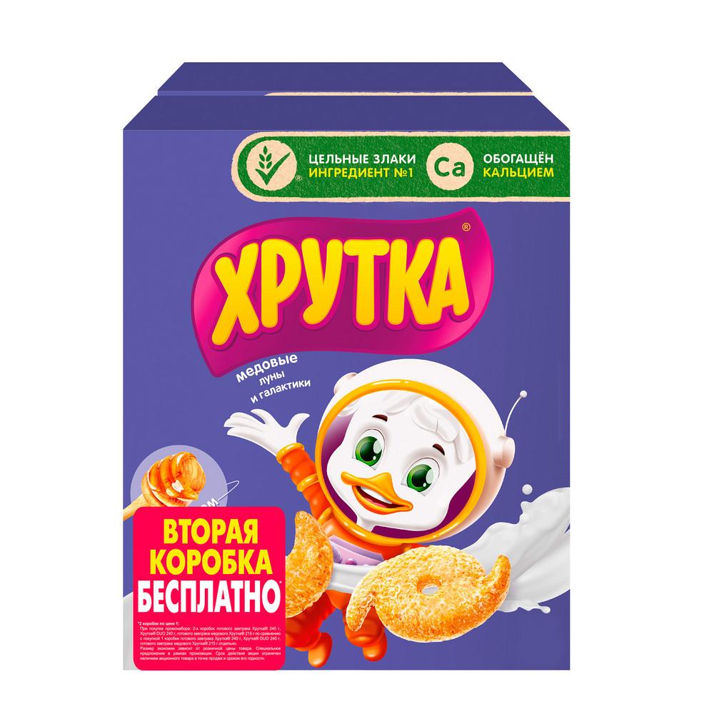 Готовый завтрак Хрутка медовый, обогащенный кальцием 215 гр.+215 гр., картон