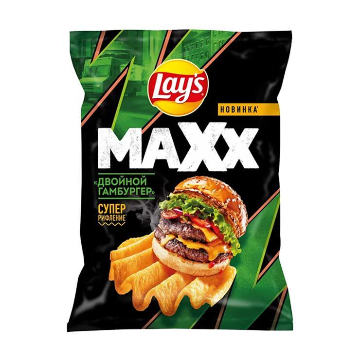 Чипсы Lay's Maxx двойной гамбургер 100 гр., флоу-пак