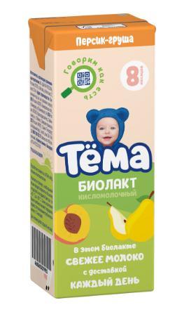 Биолакт детский Тема персик-груша 3% 206 мл., тетра-пак