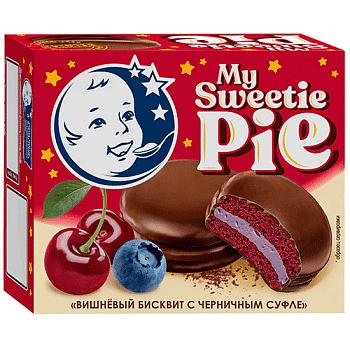 Пирожное Первый шоколатье My Sweetie Pie с ароматом вишни с молочным суфле Черника в молочном бельгийском шоколаде 60 гр., картон