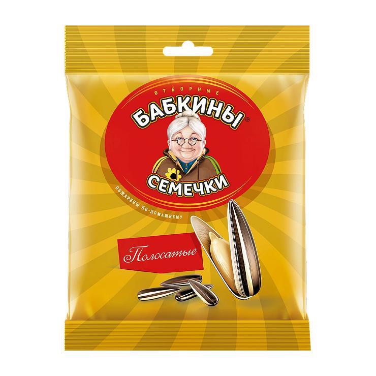 Семечки Бабкины семечки полосатые 90 гр., флоу-пак
