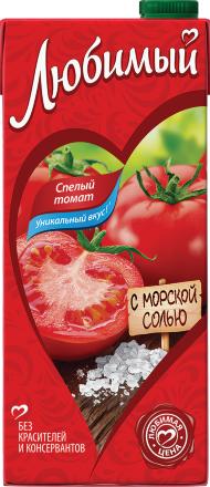 Сок Любимый томатный 1 л., тетра-пак