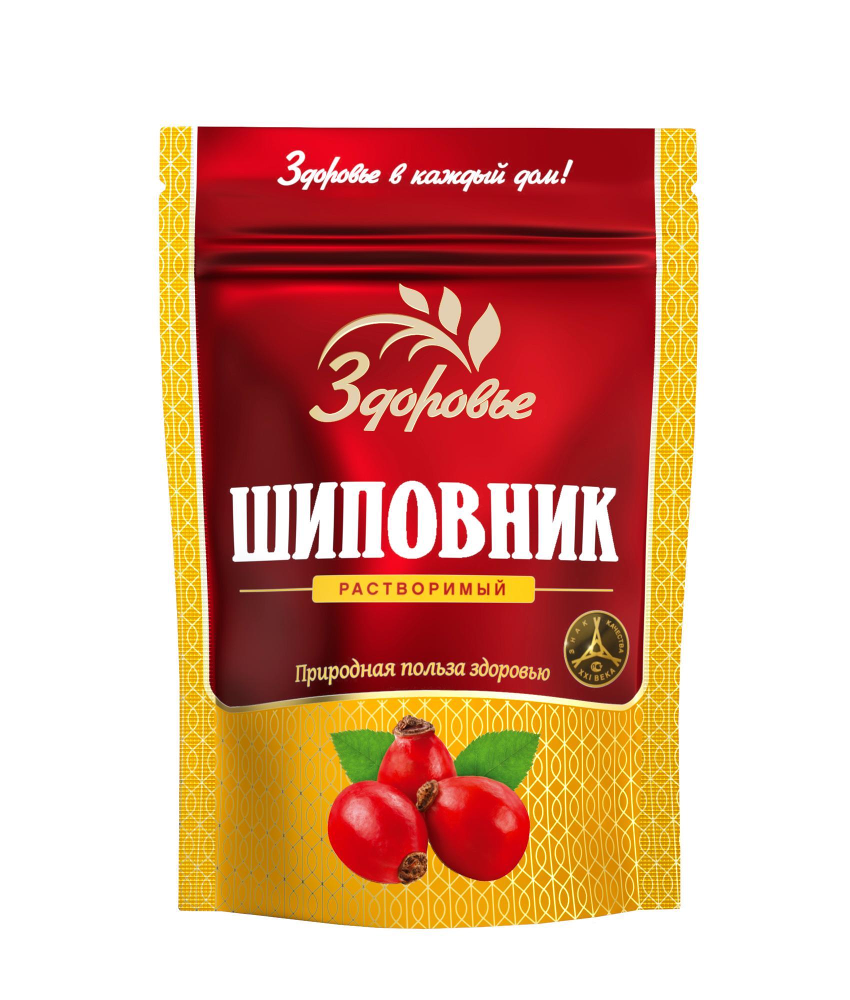 Напиток Здоровье Шиповник натуральный быстрорастворимый 75 гр., дой-пак