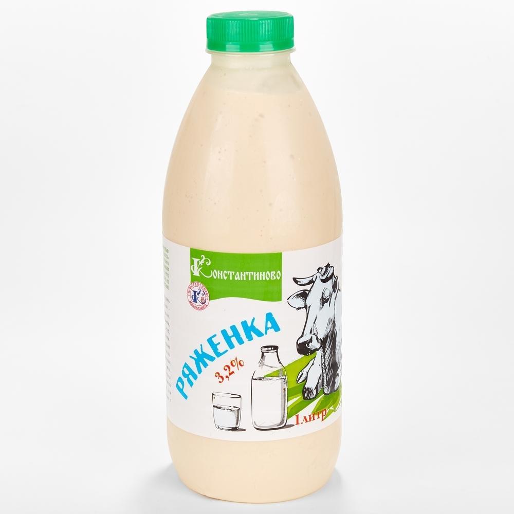 Ряженка 3,2% Молокозавод Никон, 1 л. пластиковая бутылка