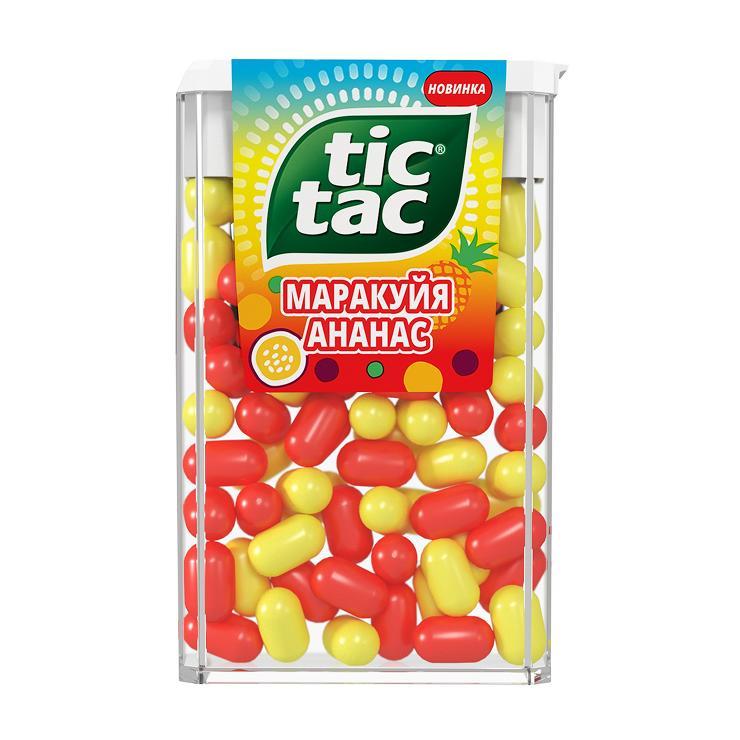 Драже Tic tac маракуйя ананас 49 гр., пластиковая упаковка