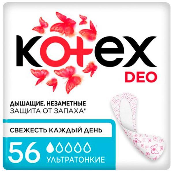 Прокладки ежедневные Kotex Dеo ультратонкие 56 шт., флоу-пак