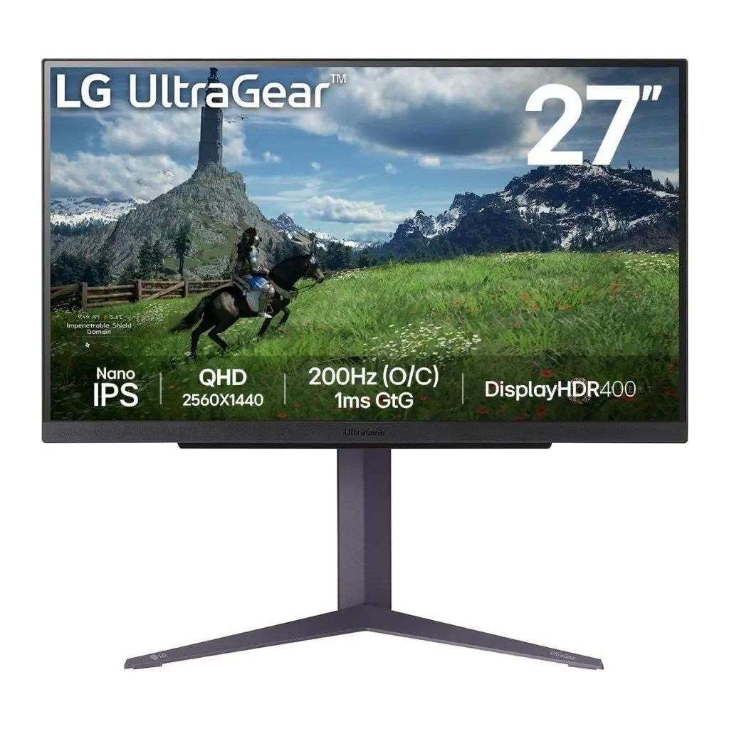 27" Монитор LG UltraGear 27GS85Q-B, 2560x1440, IPS, 180Гц, 2хHDMI, 1хDP, черный [27gs85q-b.aruz]