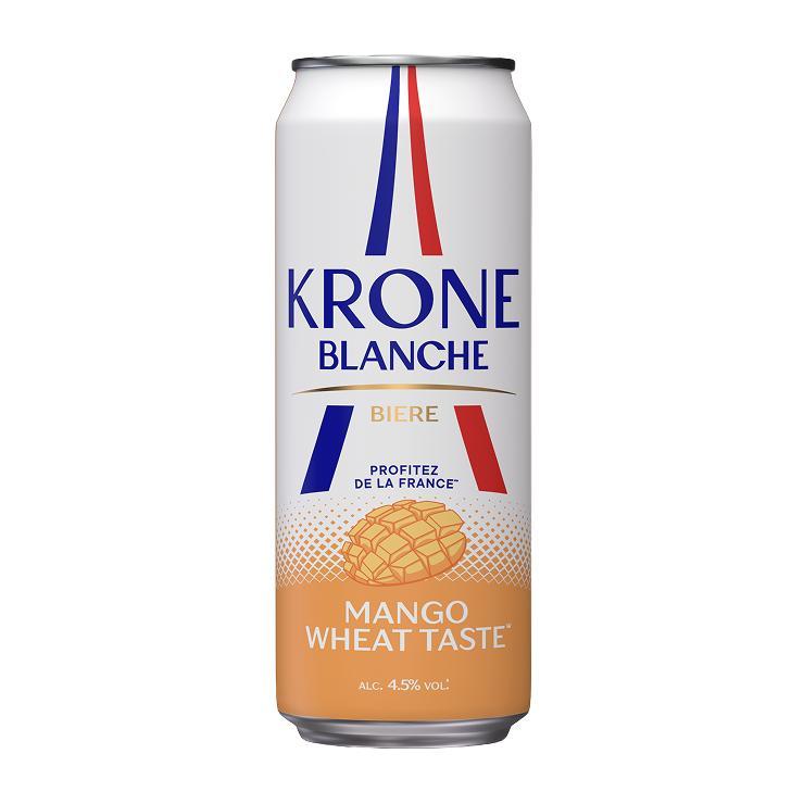 Напиток пивной Krone Blanche Biere Mango светлый нефильтрованный пастеризованный 4,5% 450 мл., ж/б