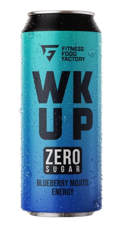 Напиток тонизирующий Fitness Food Factory WK UP черничный мохито без сахара Россия 450 мл., ж/б