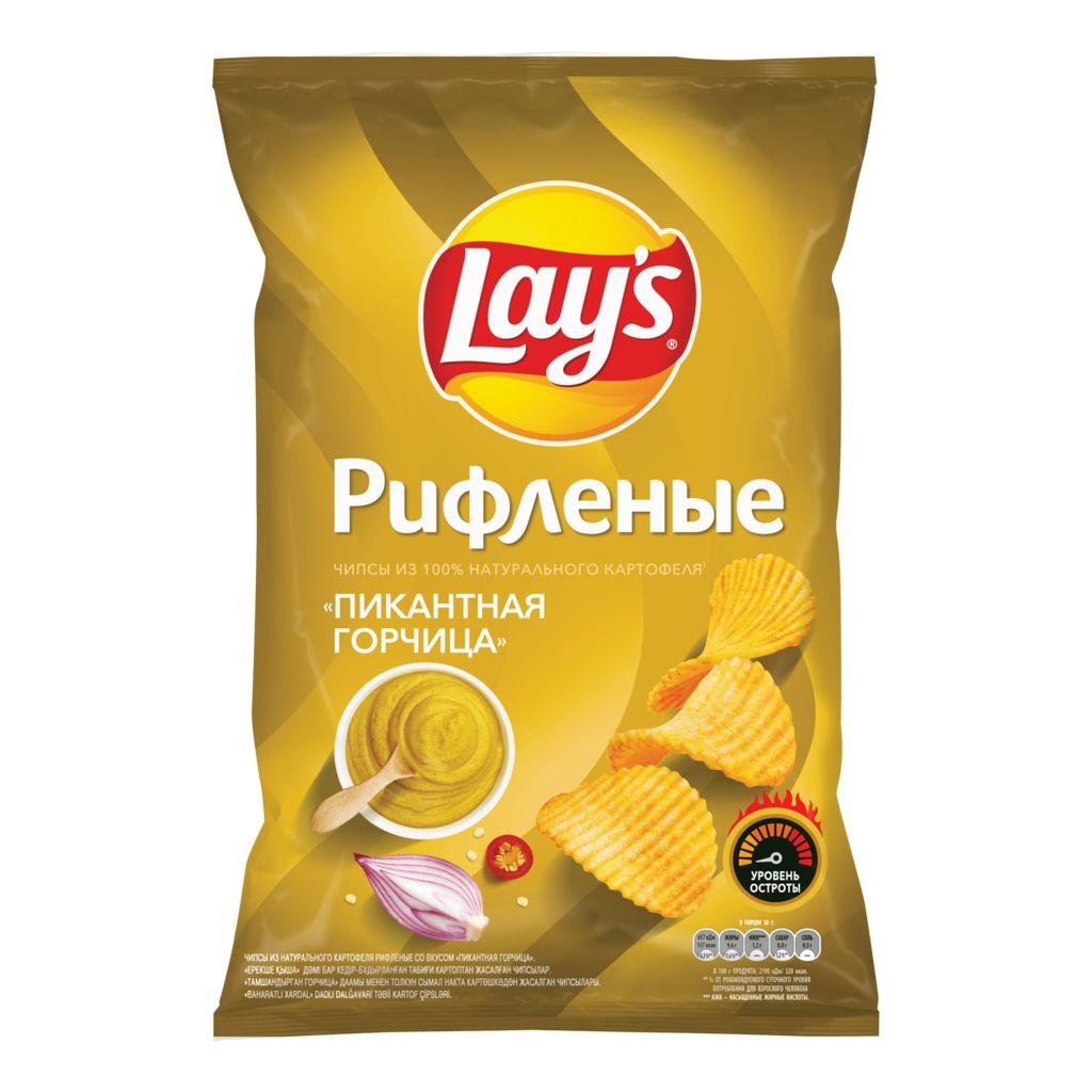 Чипсы Lay's горчица рифленые 150 гр., флоу-пак