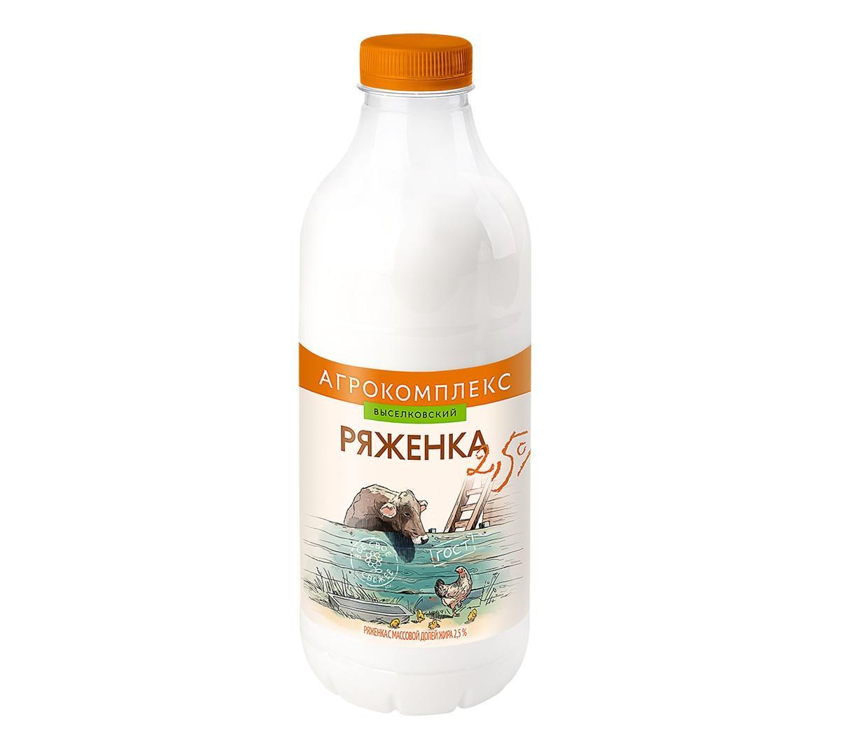 Ряженка Агрокомплекс с м.д.ж.2,5% , 900 гр., ПЭТ