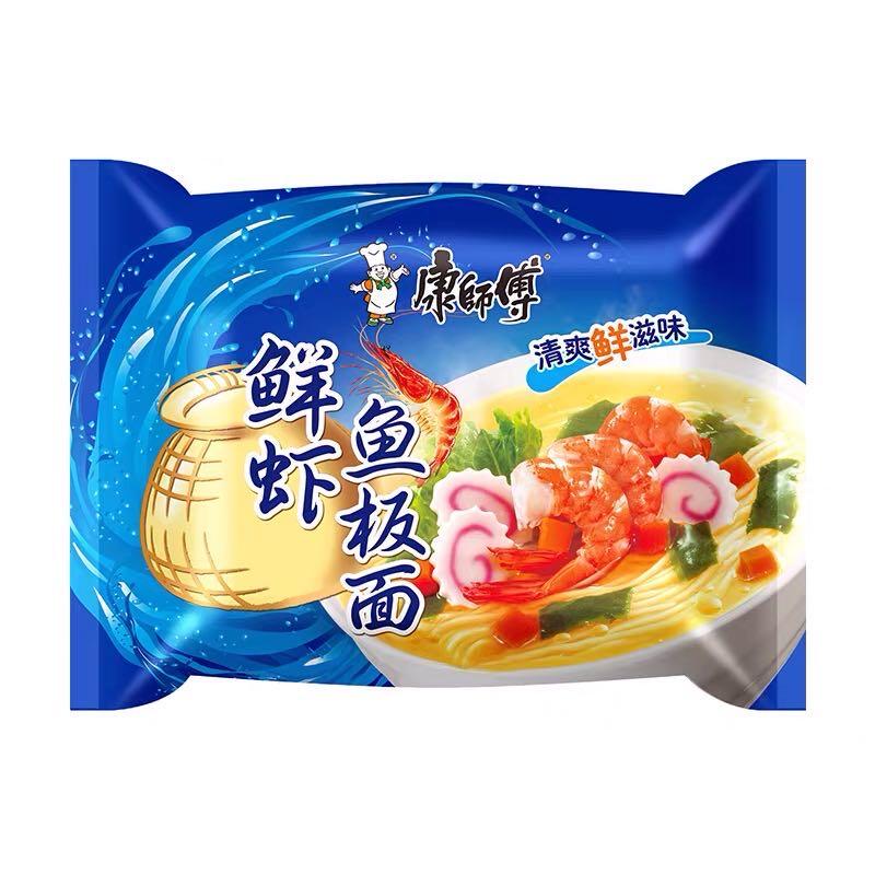 Лапша Kangshifu со вкусом креветок и морепродуктов 98 гр., флоу-пак