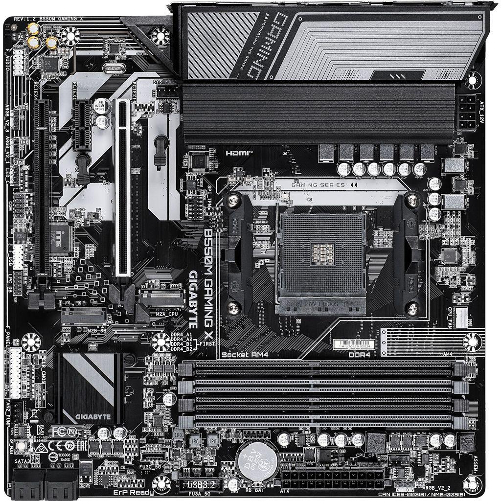 Материнская плата Gigabyte B550M GAMING X, Socket AM4, AMD B550, mATX, Ret