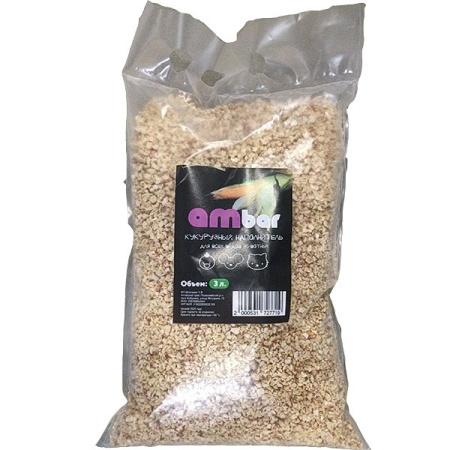 Наполнитель Ambar кукурузный ГРАНУЛИРОВАННЫЙ для грызунов 3 л., пакет