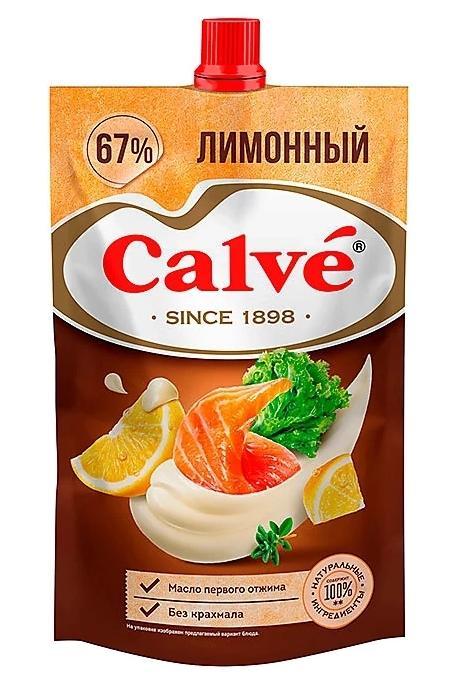 Майонез Calve с соком лимона 67% 200 гр., дой-пак с дозатором