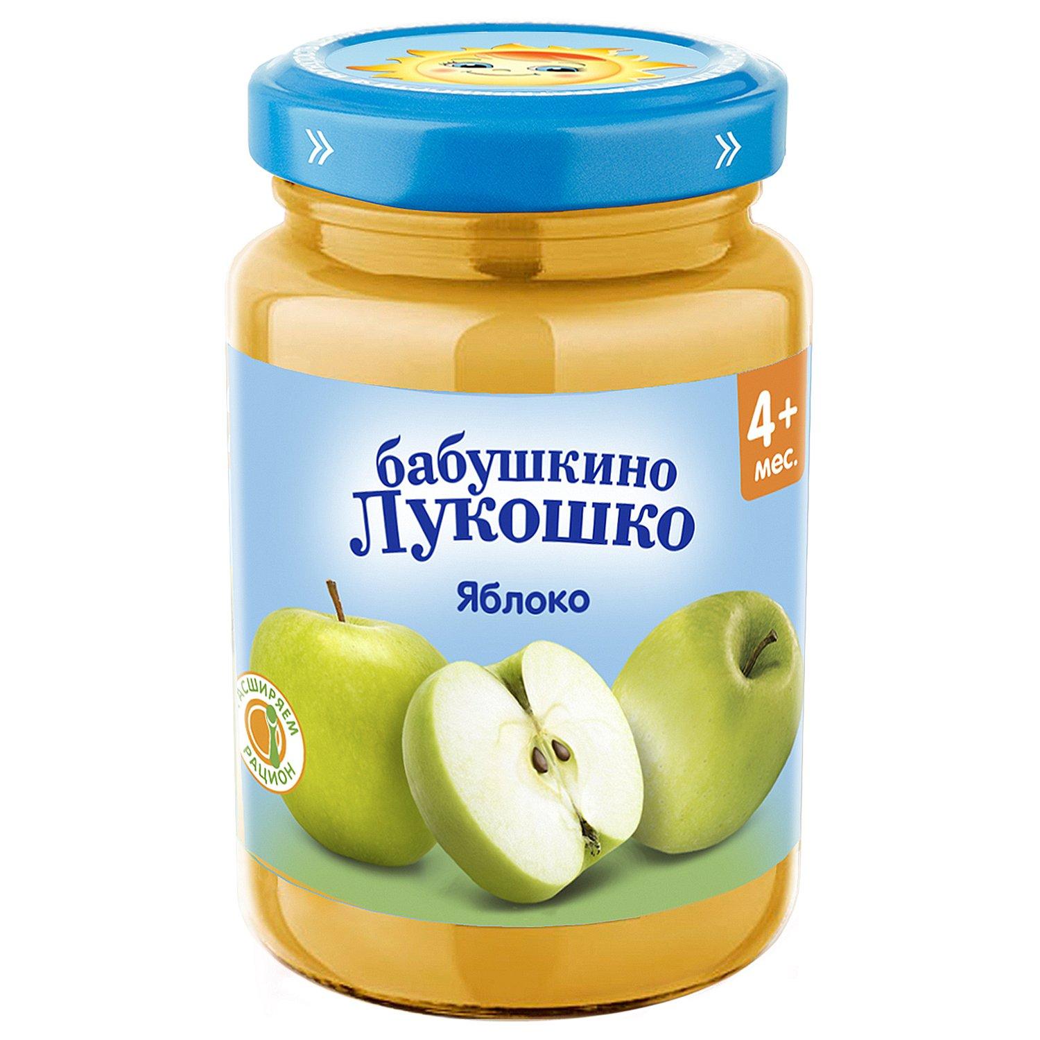 Пюре яблоки, Бабушкино лукошко, 190 гр., стекло