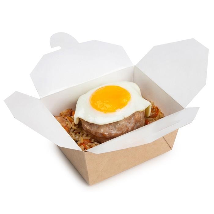 Контейнер OSQ Meal Box М бумажный 145 х 145 х 55 мм. 900 мл. 240 шт., картон
