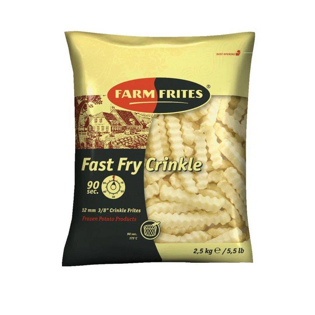 Картофель фри 12 мм волнистый Farm Frites 2,5 кг., флоу-пак