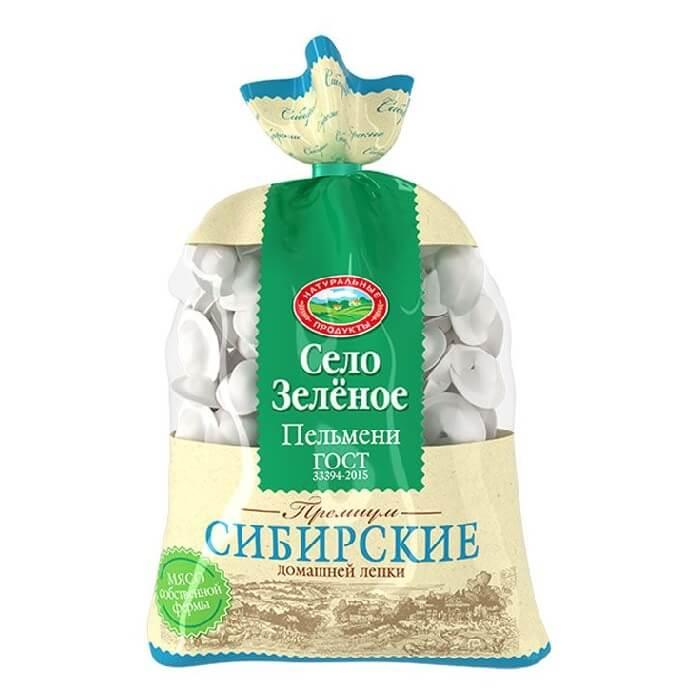 Пельмени Село Зелёное Сибирские, 800 гр., пластиковый пакет