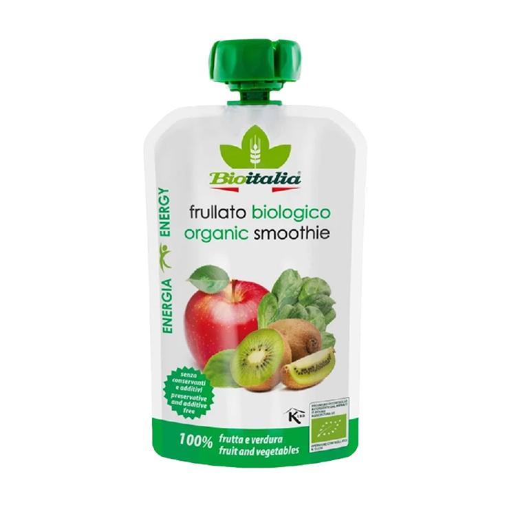 Пюре Bioitalia из яблока киви и шпината смузи 120 гр., дой-пак