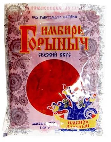 Имбирь маринованный розовый, Горыныч, 140 гр., пластиковый пакет
